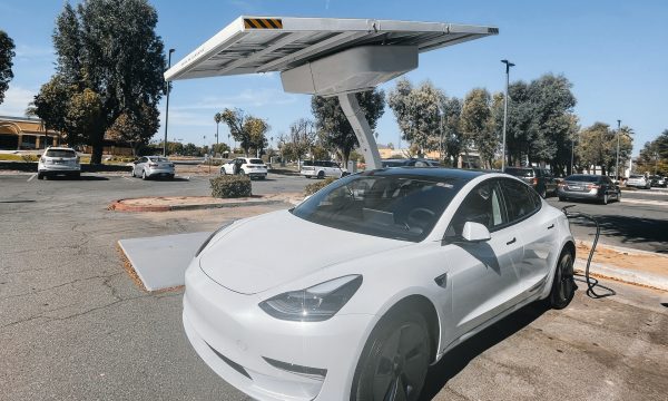 white car charging