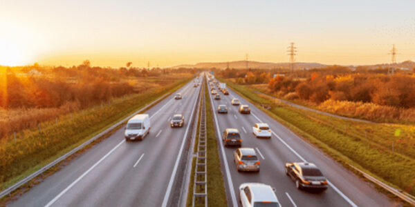 Highway at sunset