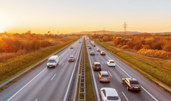 Highway at sunset